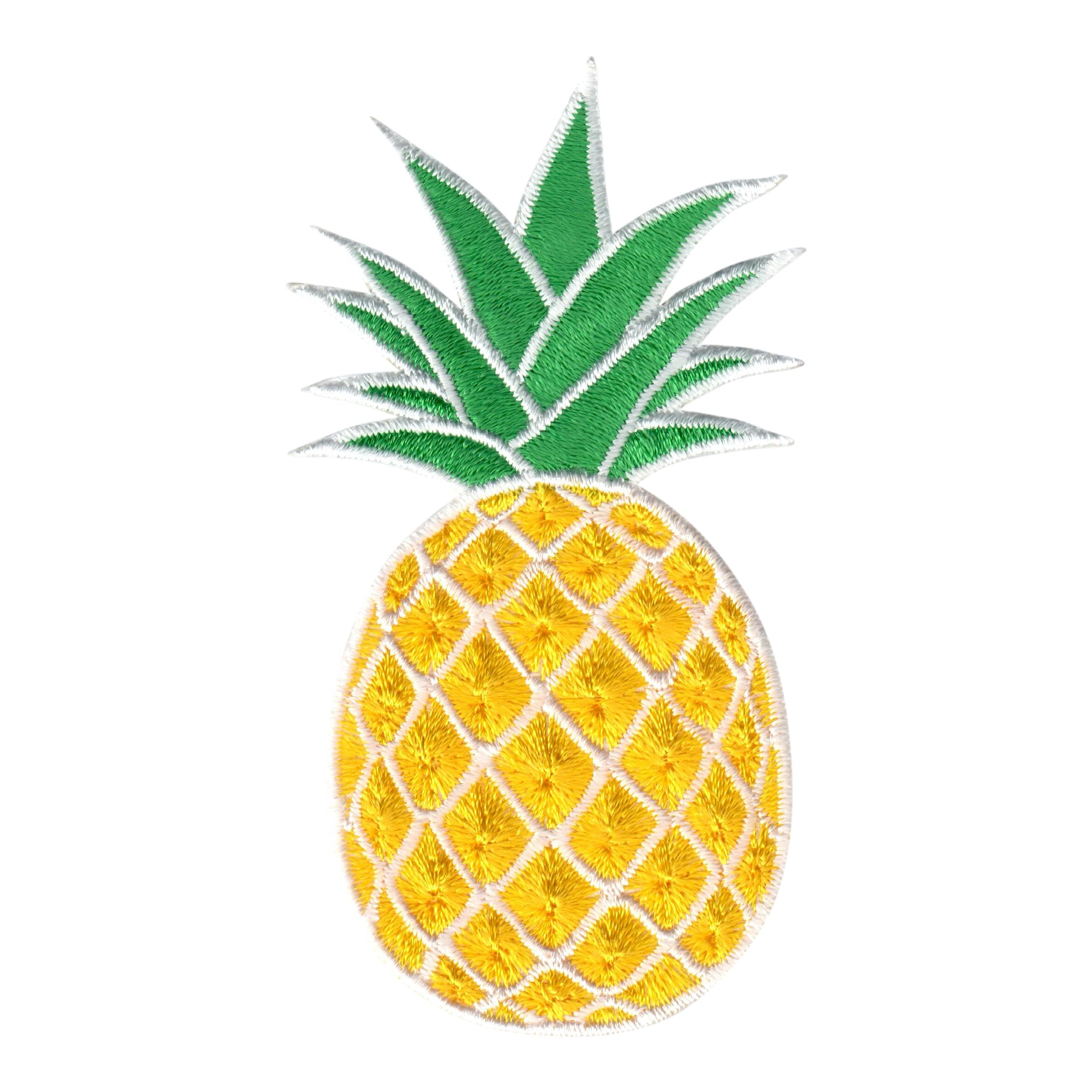 PatchMommy Pineapple Iron-On Patch – Sew-On Embroidered Badge – Washable – for Jackets & Backpacks – 3.5" x 1.75"