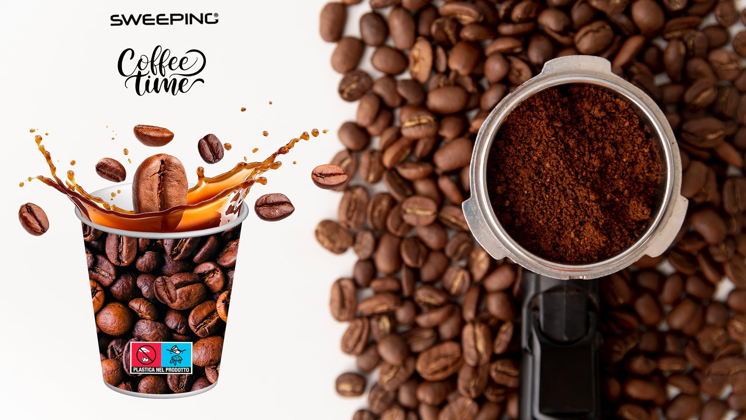 SWEEPING,1000 Bicchierini Caffè monouso,tazzine caffe in carta da 65ml