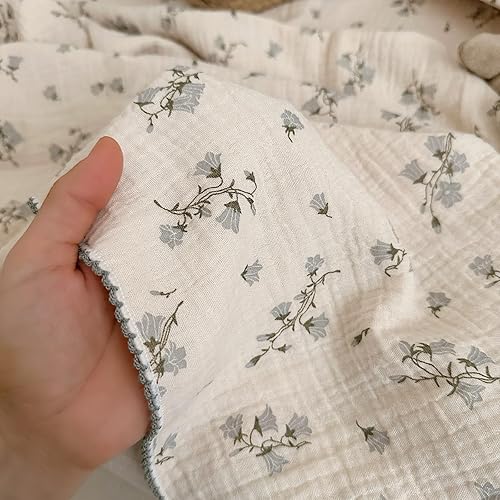 Vista 87 de BuLuTu Mantas de muselina para bebés, niños y niñas, 100% algodón, manta reversible para bebé, manta para cuna, suave, transpirable
