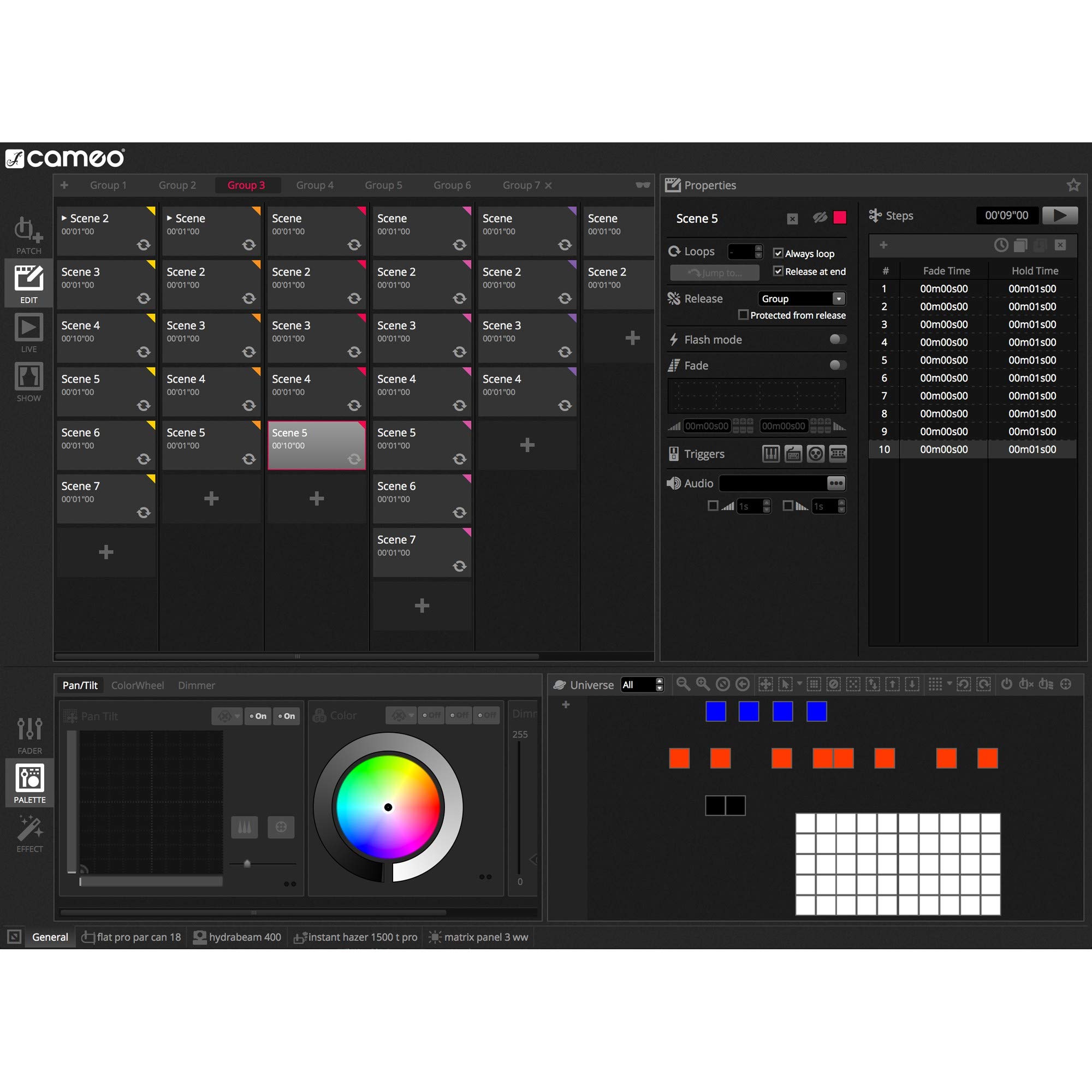 Adam Hall Cameo DVC CUE - Interfaccia da USB a DMX con fino a 2048 canali DMX e pannello di controllo illuminato, Nero