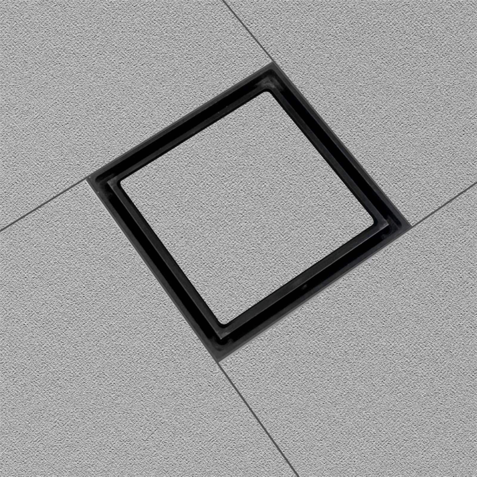 DesagüE del Suelo Desagüe de Ducha latón, desagüe Suelo baño, inserción azulejo, Cubierta Drenaje Invisible for, Cuadrado, 10x10 CM(Brown)