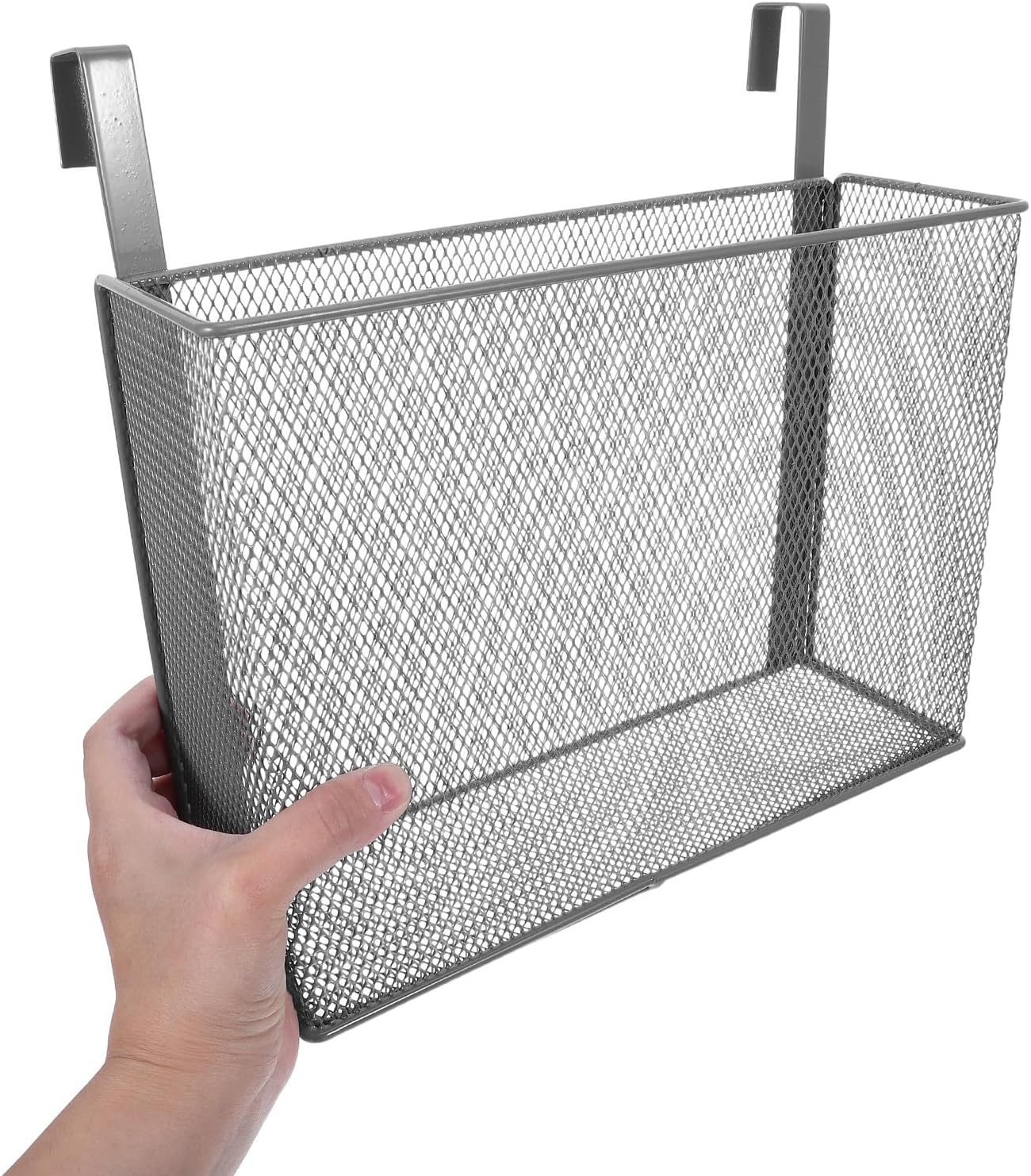 Bedside Caddy Hanging Organizer with Iron Mesh, Versatile Storage Basket for Magazines and Phones, Easy Installation, Modern Minimalist Design, for Dorm Room or Bedroom