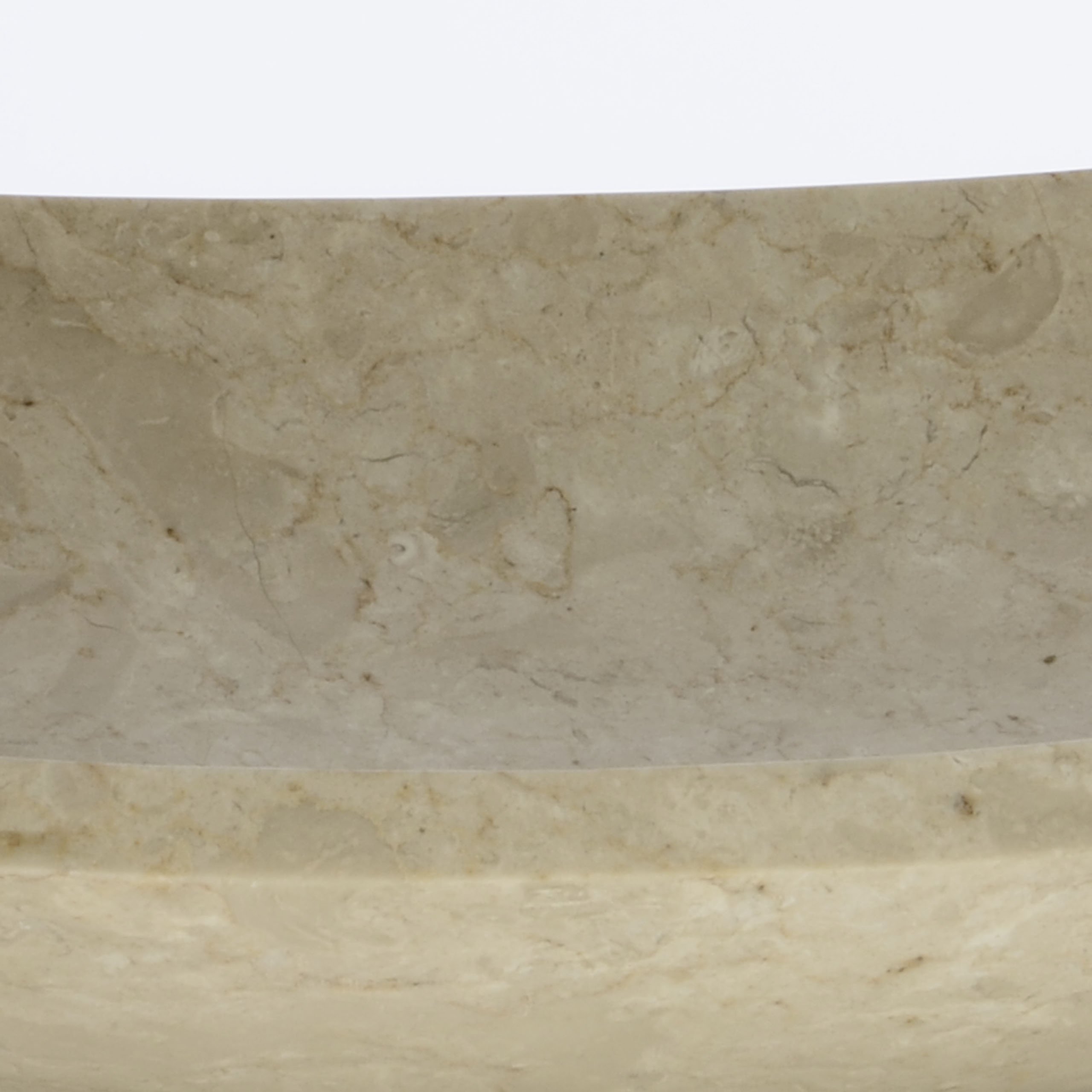 DIVERO eckiges Aufsatz-Waschbecken MAILAND Handwaschbecken Marmor Natur-Stein - Farbe: Creme