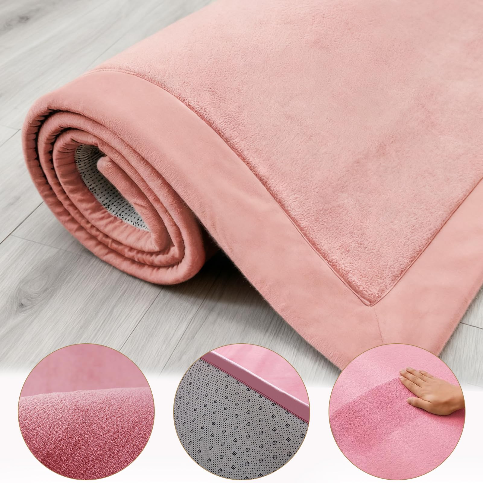 Teppich für Kinderzimmer 3CM Krabbeldecke fürs Kind 180 x 200 cm Kinderteppich Babymatte aus Memory Schaum Dicker Kinder Spielteppich