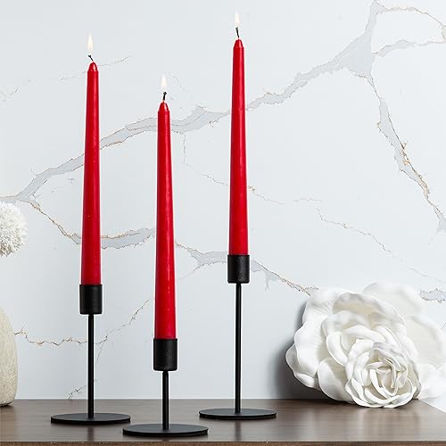 Miniatura 6 de Bask Velas cónicas de 10 pulgadas, sin perfume y sin goteo, se queman durante 8 horas, decoración del hogar para mesa de comedor, cocina y