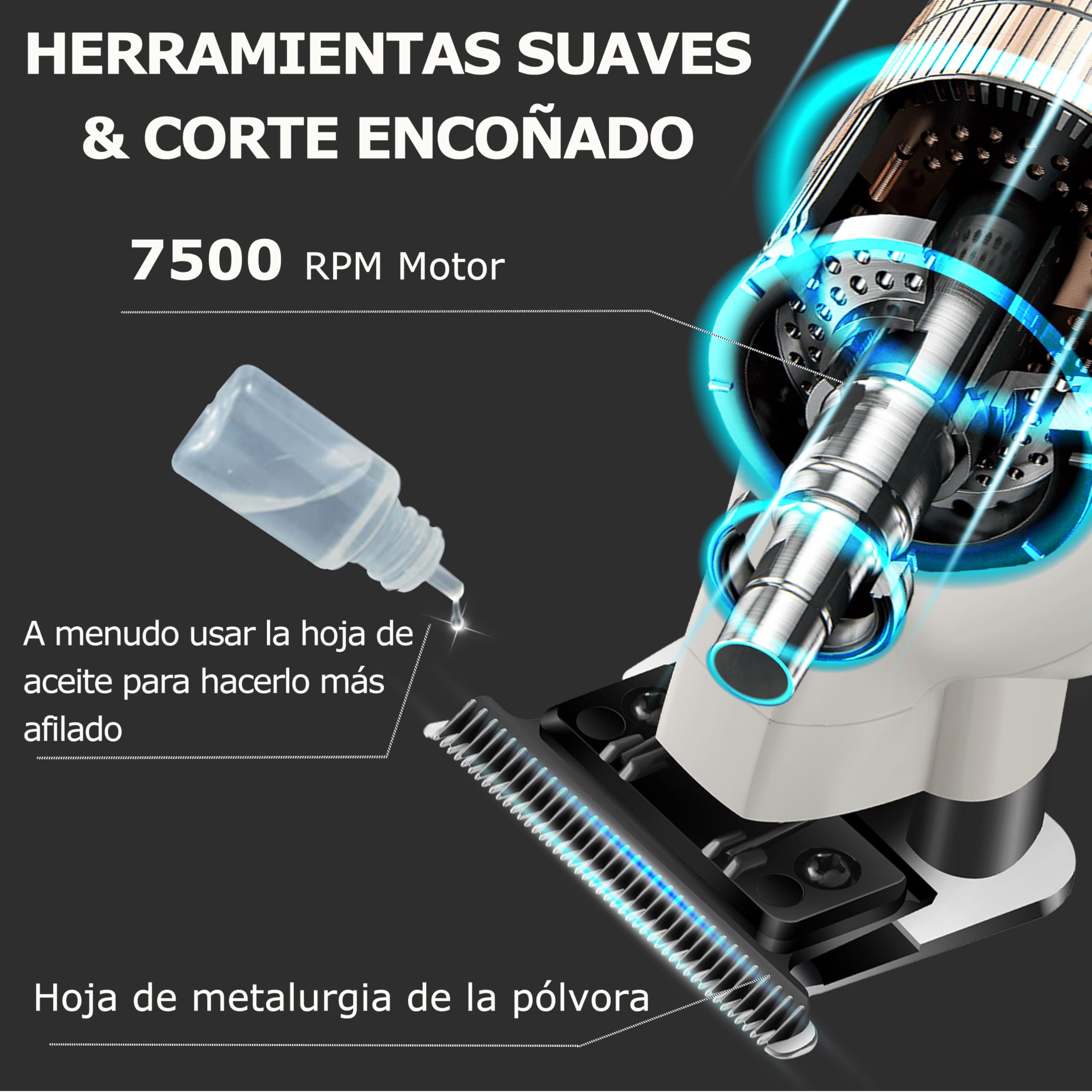 KEMEI PG2299 Recortadora de Barba Hombre Profesional, Maquina Cortar Pelo,Gris