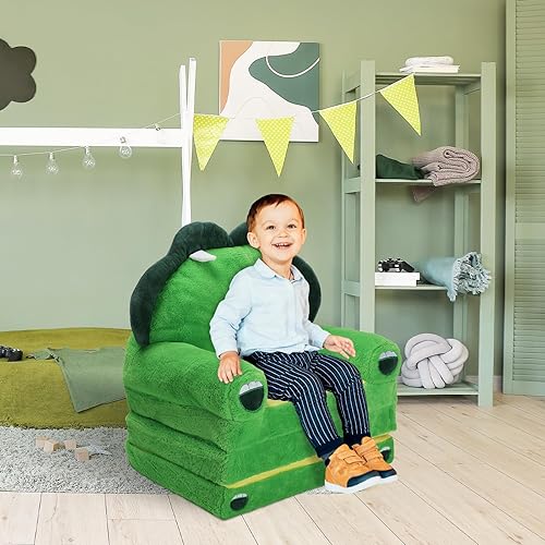 Miniatura 2 de Sillón plegable para niños con respaldo 2 en 1, sofá cama abierto para niños, silla cómoda y suave de dibujos animados para niños, sofá cama ligero