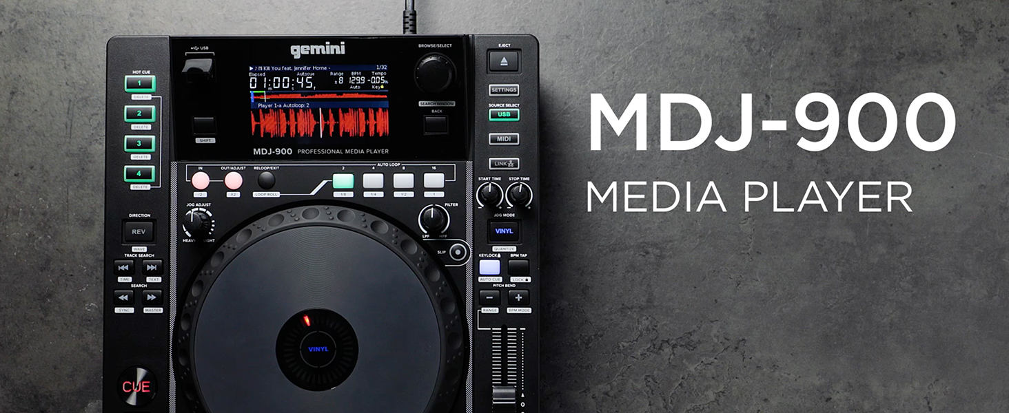 Gemini Sound Mdj-900 - Professional USB Media Player With Large 8