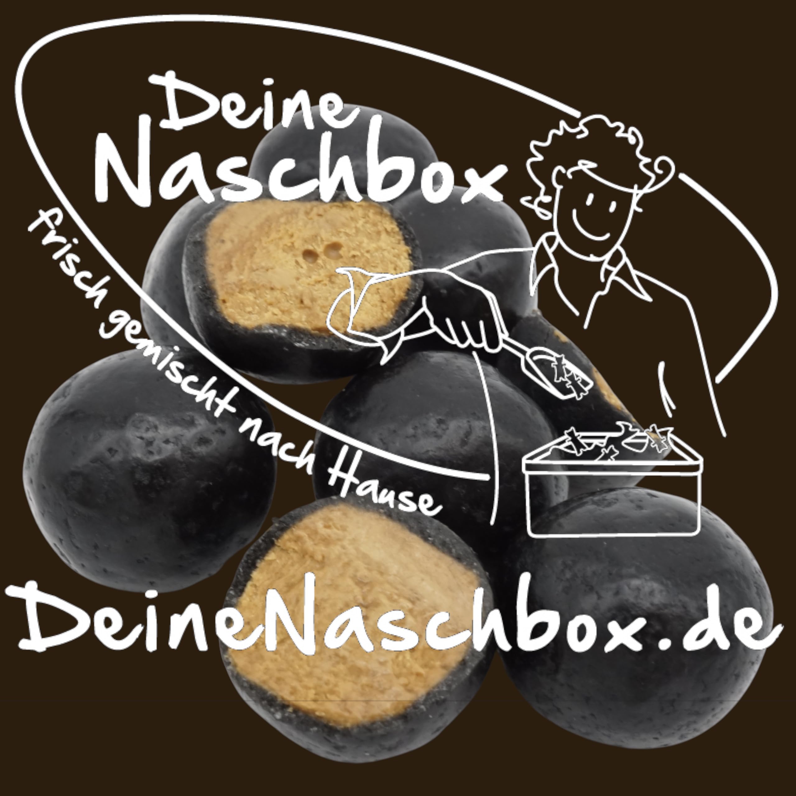 Deine Naschbox | Salmiak Lakritz Rondos | 3kg Mega Pot | XXL Großpackung für Party, Candybar & als Geschenk - Knackige Kugeln mit Salmiakpaste