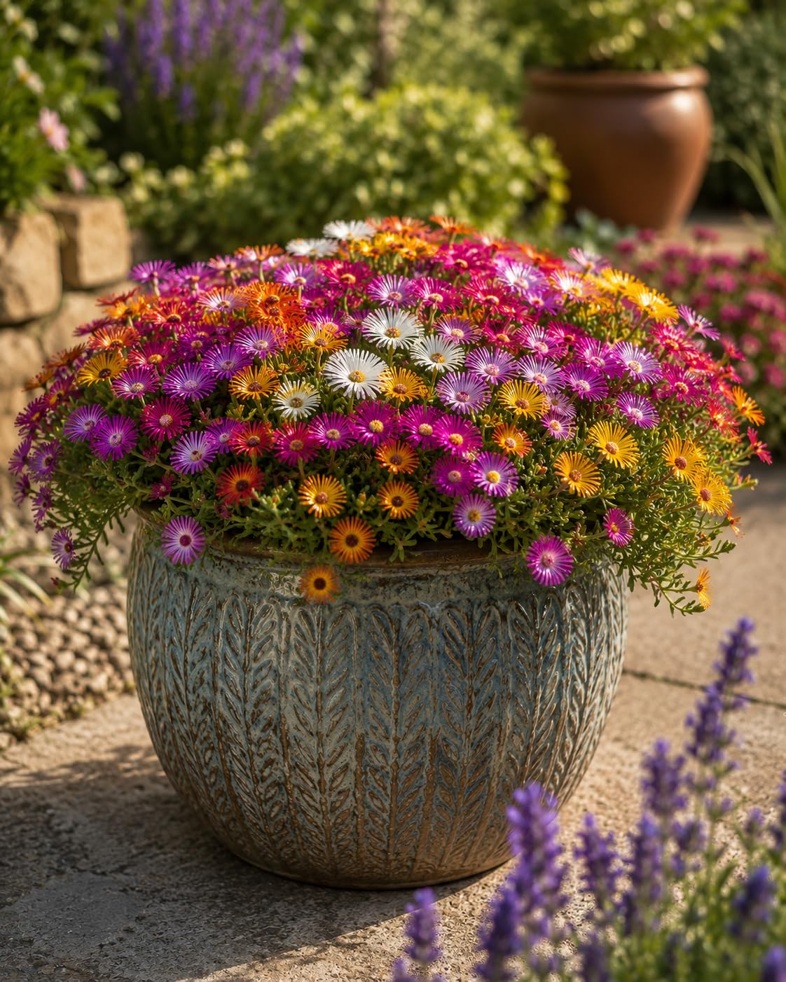 Mesembryanthemum Living Stone Daisy Plant 13cm Garden Ready Plant Pack of 3