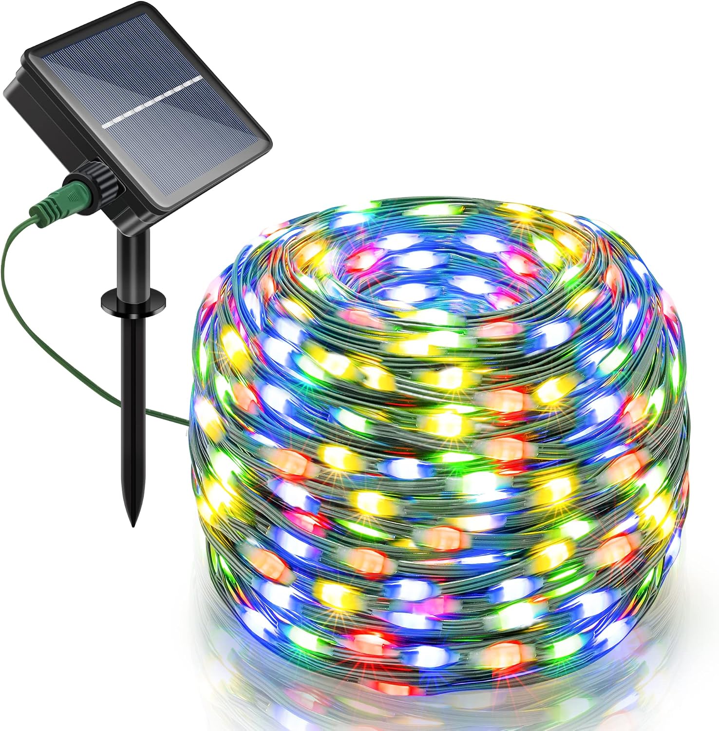 Ollny Solar String Lights Outdoor, 240LED 80ft IP67 Waterproof Christmas Lights with 8 Twinkle Modes,Timer, PVC Coated Wire Solar Powered Fairy Lights for Garden Yard Patio Wedding Tree (Multicolor)