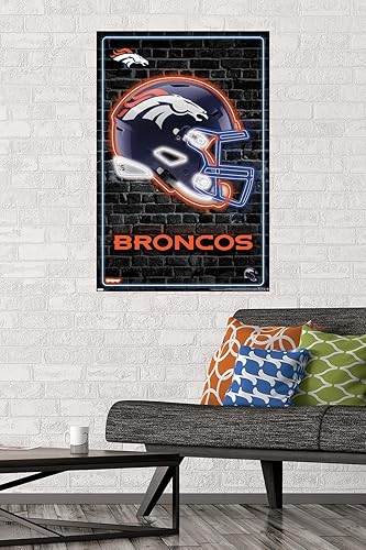 Miniatura 2 de Trends International NFL Denver Broncos - Póster de pared con casco neón 23, 22.37 x 34.00 pulgadas, versión sin marco