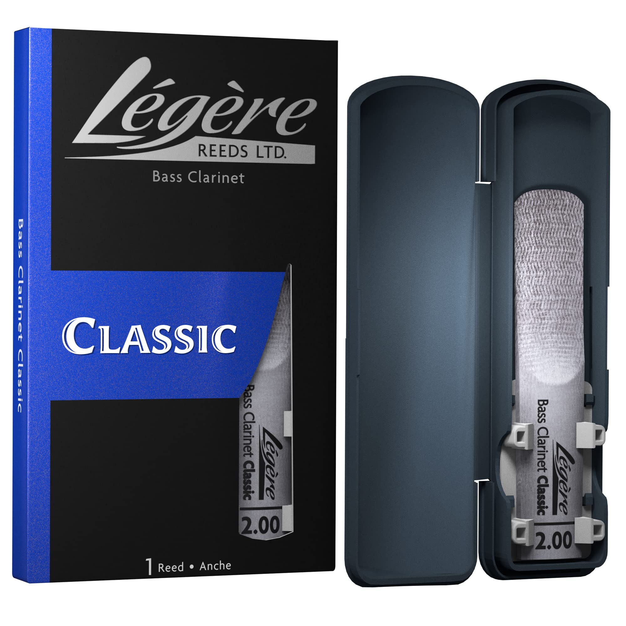 Légère Reeds - Bass Clarinet Reed, Classic, Strength 2.00 (BC200) - Premium Synthetic Woodwind Reed