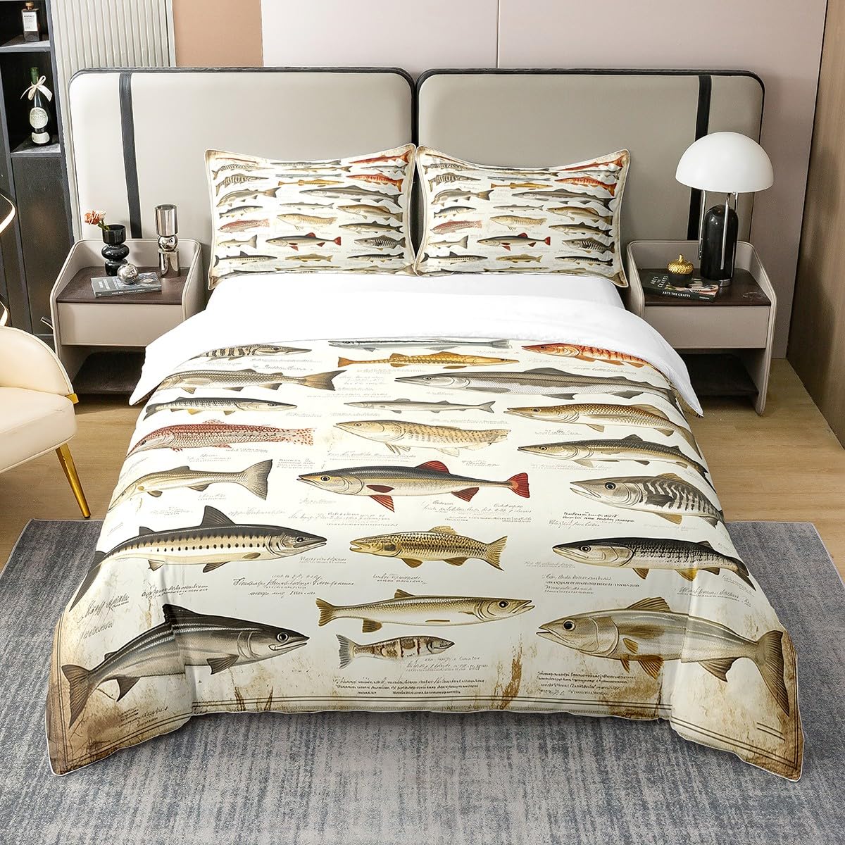 Housse de couette lit double coton hypoallergénique style rustique contre la chaleur nocturne