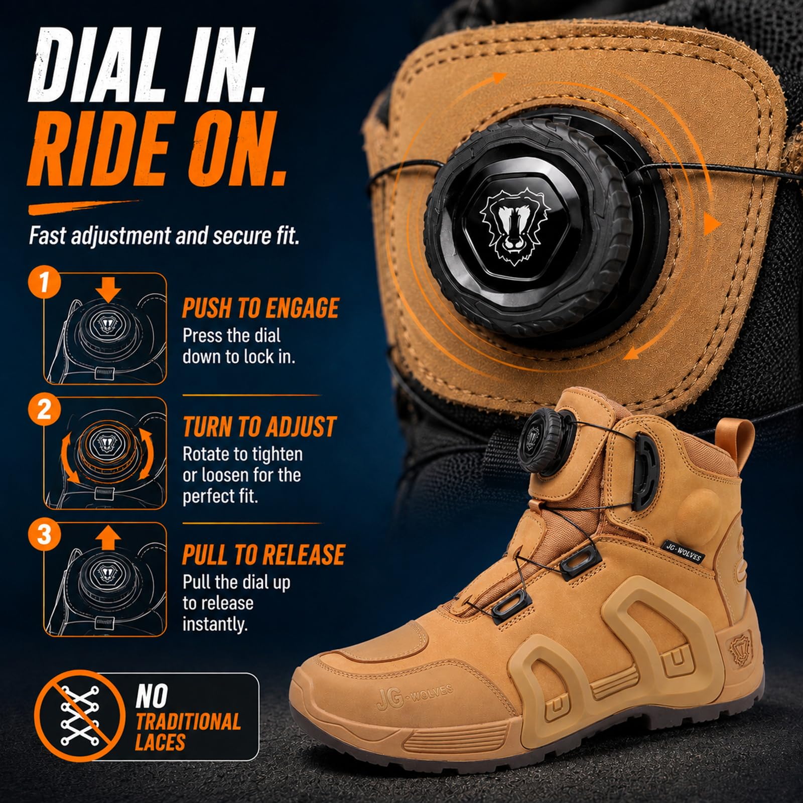 Scarpe da Moto Uomo Impermeabili Neri in Pelle con Protezione TPU