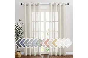 Modern Window Curtains with Sheer Linen Touch: NICETOWN 84" Semi-Sheers