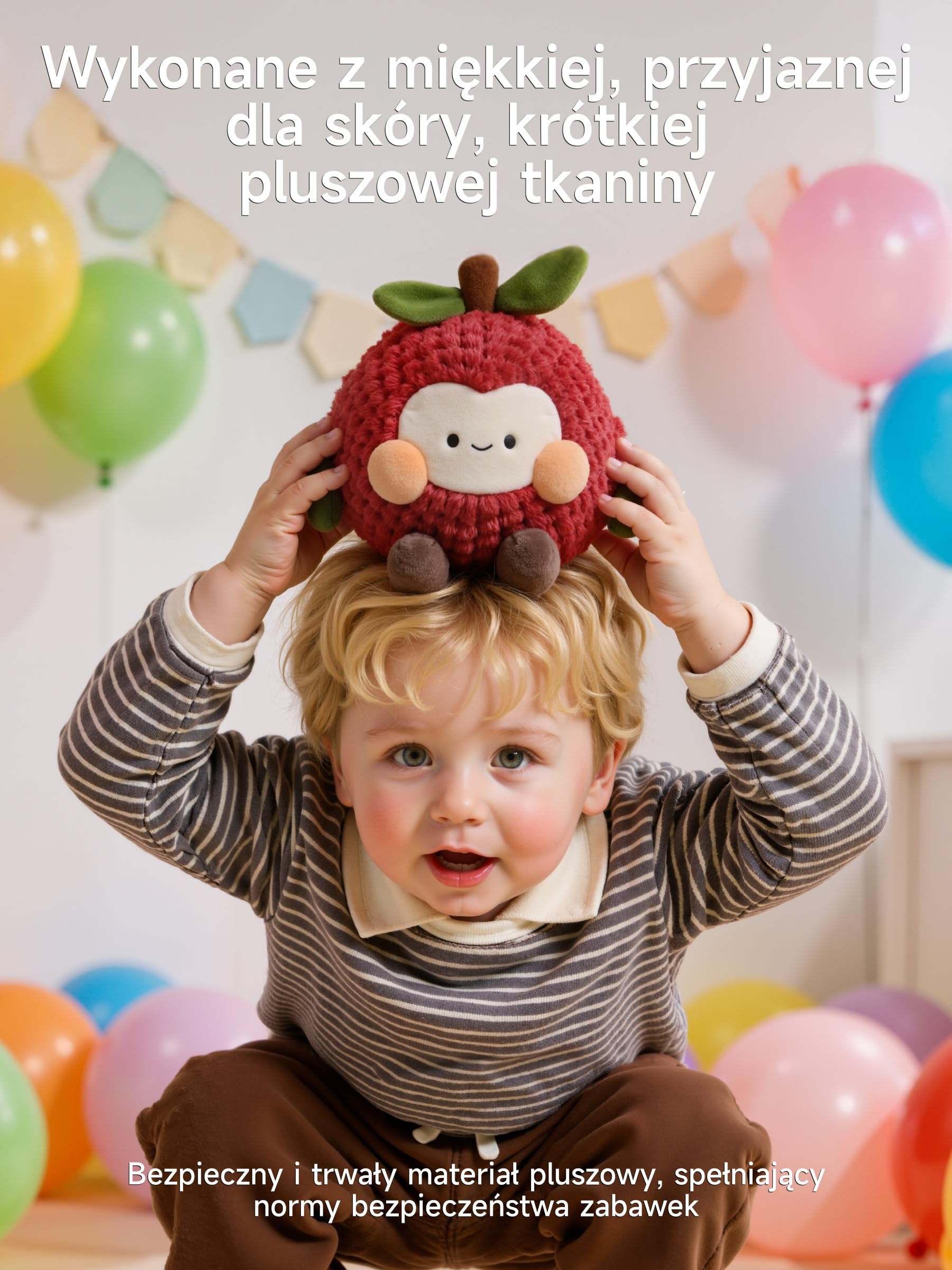 Zabawki do leżenia na brzuszku, Zabawki Sensoryczne dla niemowląt, Muzyczna pluszowa liczi z nagrywaniem i odtwarzaniem, Prezent do raczkowania dla noworodków