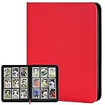 Trading Card Binder 9 Pocket, GERMUN PU Cover Card Binder for 360 Cards, Premium Trading Card Holder Folders, Double Sided Pocket Card Album for MTG, TCG (RED)