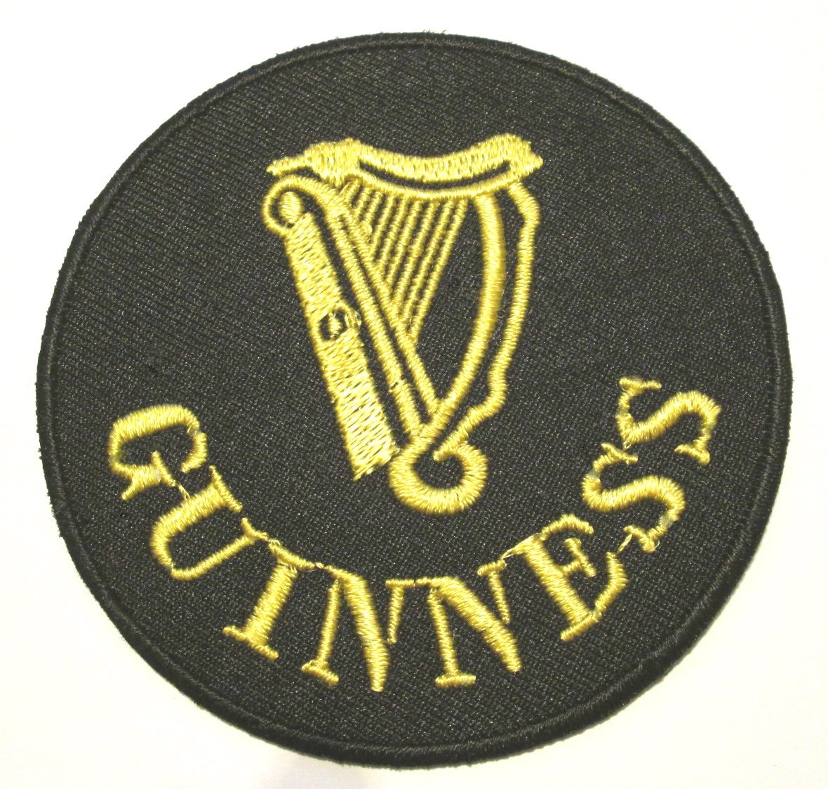 Premier Patches Black Guinness Patch (3 Inch) Harp Logo Embroidered Iron On Badge Applique Souvenir
