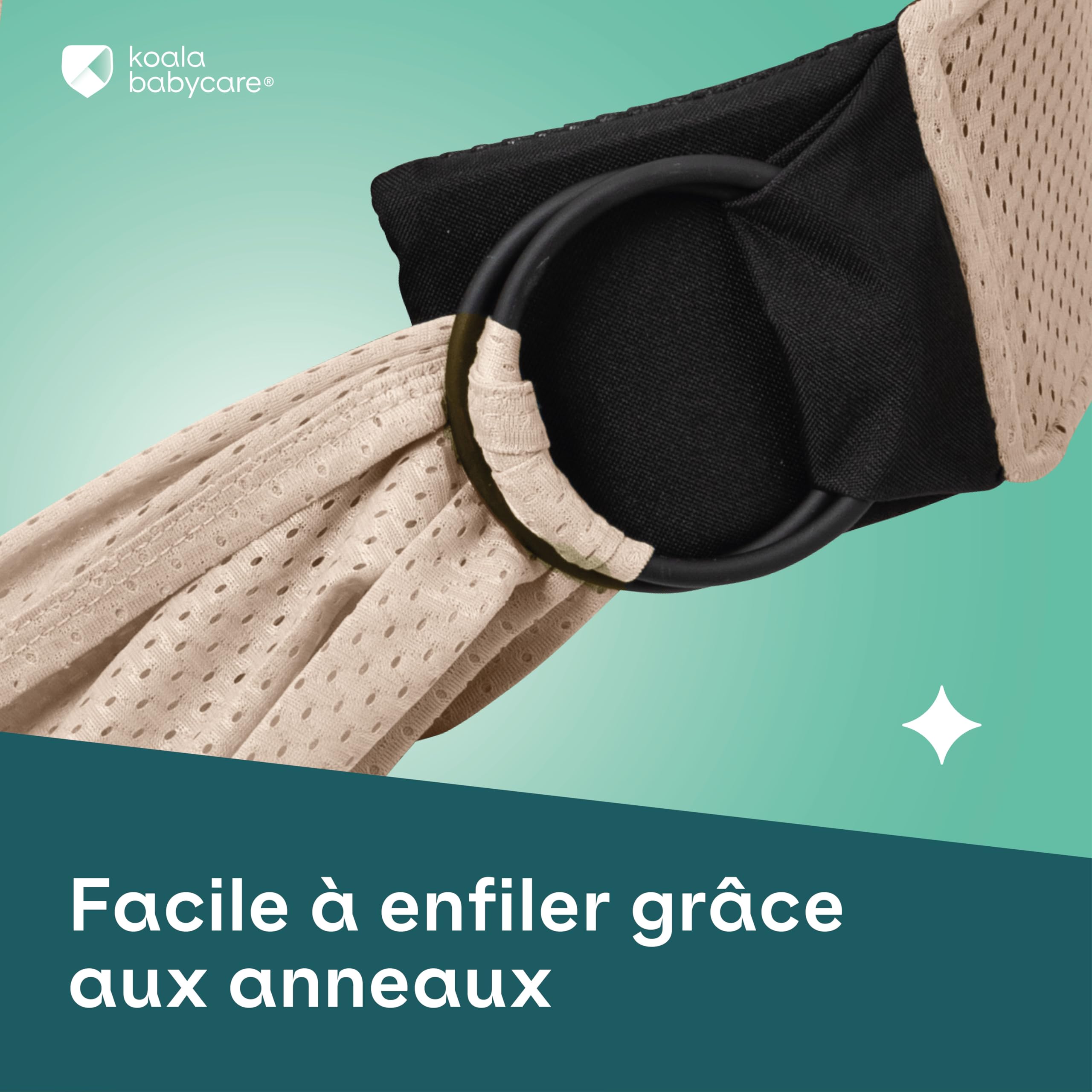 Koala Babycare Écharpe de Portage Été en Maille Respirante | Water Sling Léger pour Bébé jusqu’à 9 kg | Idéal Douche, Piscine, Plage | Ajustable, Séchage Rapide, Compacte