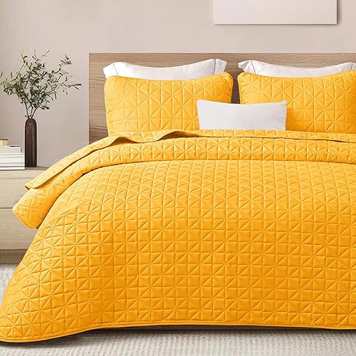 Miniatura 7 de Exclusivo Mezcla Juego de ropa de cama de tamaño individual con patrón de cuadrícula cosida, cubrecama ligero de verano rojo para todas las