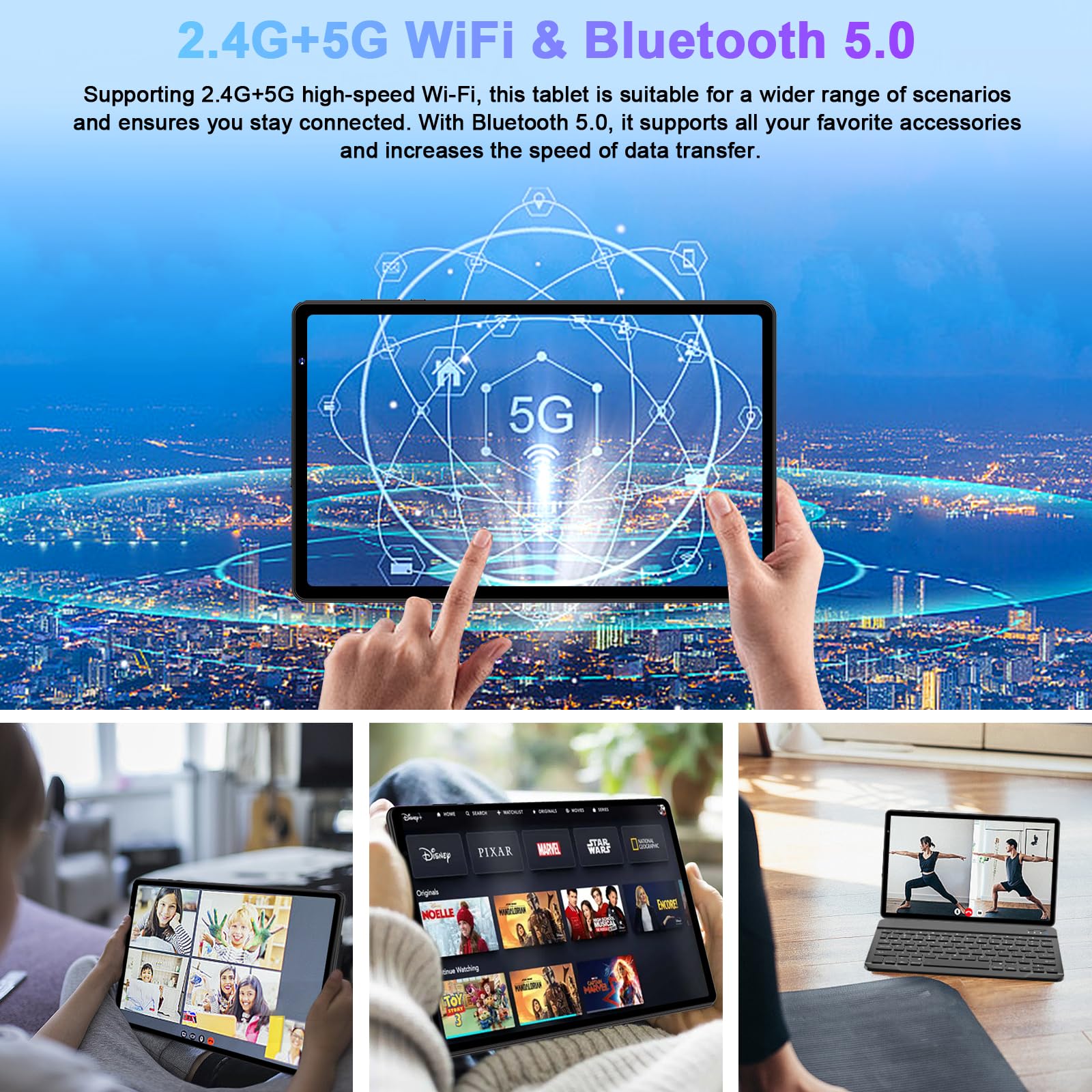 2025 tablet, 10 inch Android Tablet, 20GB RAM+128GB ROM+1TB