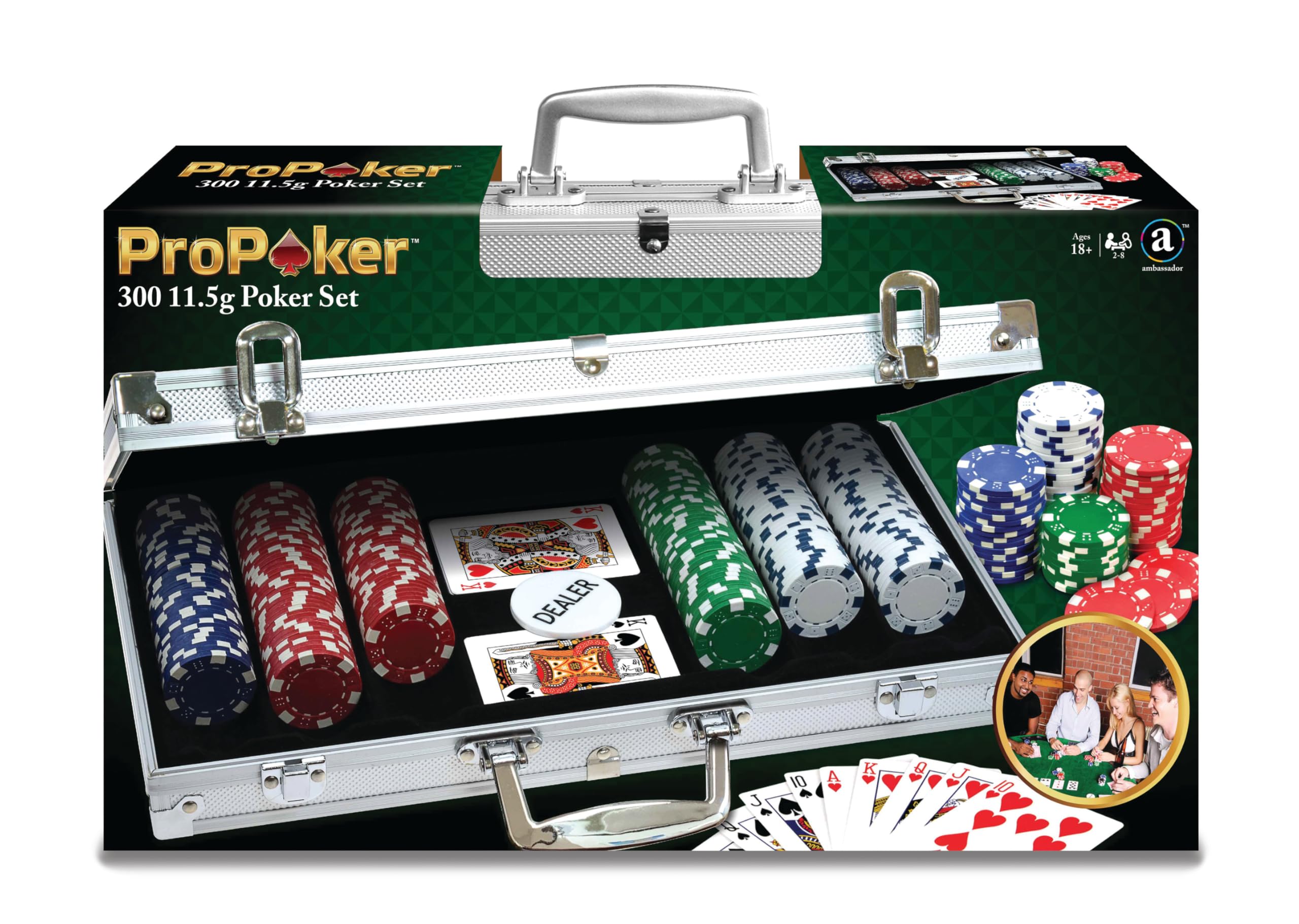 PartyPoker Poker 300 jetons de Poker 11,5 g avec étui