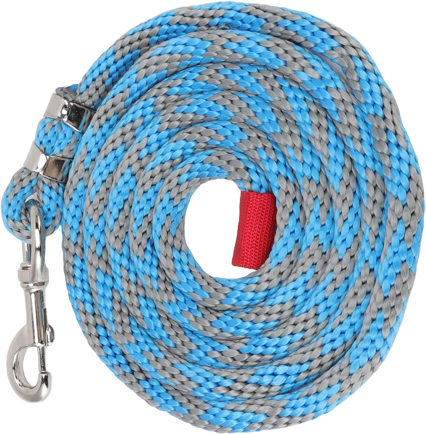 Horse Leash Rope, Nylon Braid Rope for Horse Livestock and Pets with Bold Alloy Big Hook, 13ft Long Training Lead for Riding Enthusiasts and Beginners (Bluish Grey)