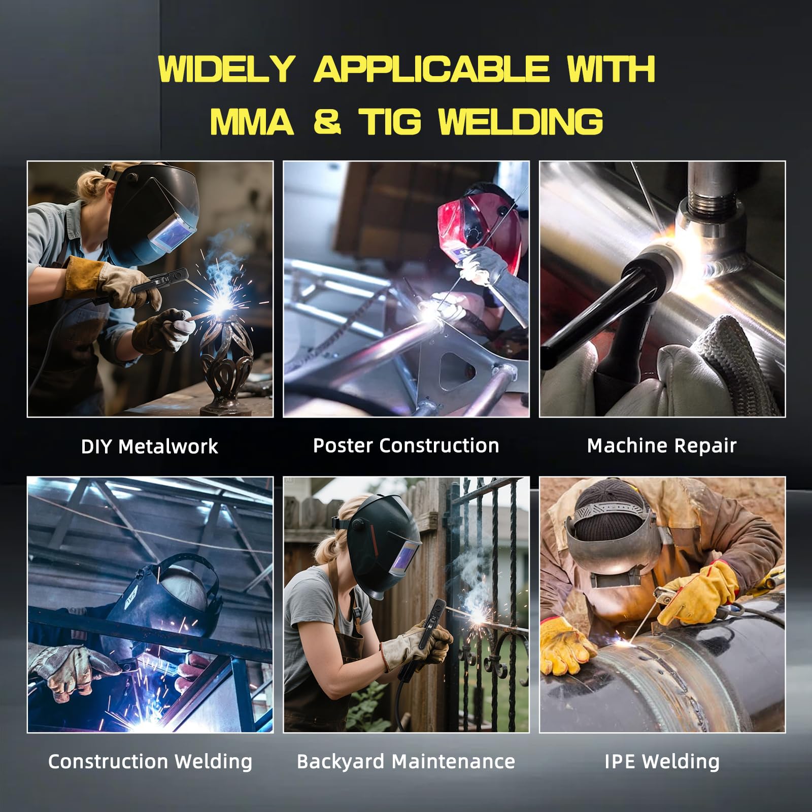 SSIMDER Tig Welder TIG-200 220 V TIG Stick 2 in 1 Saldatrice MMA Saldatrice ad arco DC IGBT Inverter TIG Saldatrice Saldatrice per la fabbricazione di metalli/Automotive/DIY/Officine