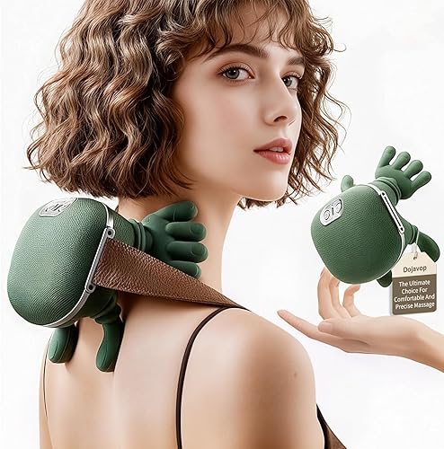 Masajeador de cuello con calor para aliviar el dolor de tejido profundo masajeador inalámbrico de cuello y hombros con calor y dedos Bionic Hand