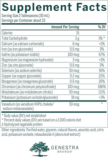 Vista 2 de Genestra marcas – Multi Mins – Líquido Multi coloidal Fórmula Mineral en forma líquida – 33,8 fl. oz.