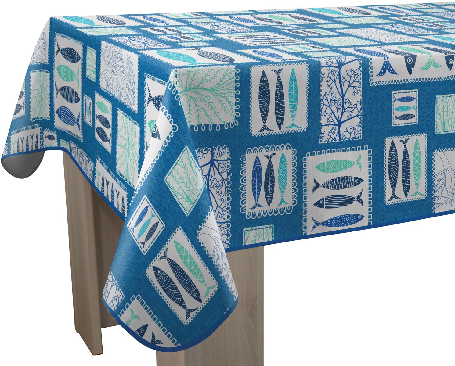 Le linge de Jules Stain-Resistant Tablecloth - Sardine - Rectangular 150 x 350 cm