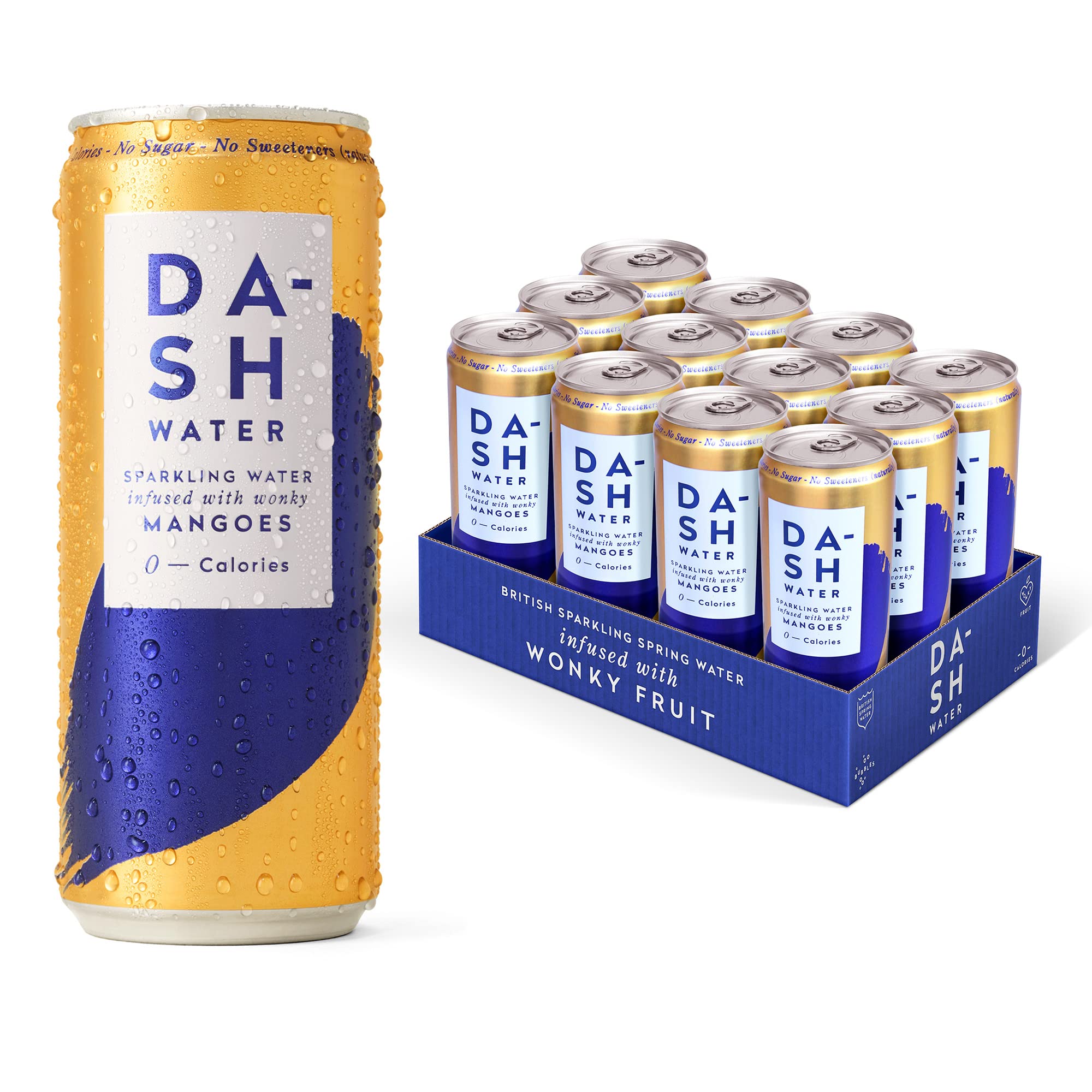 Dash Water Mango 12 x Mango Flavoured Sparkling Spring Water NO