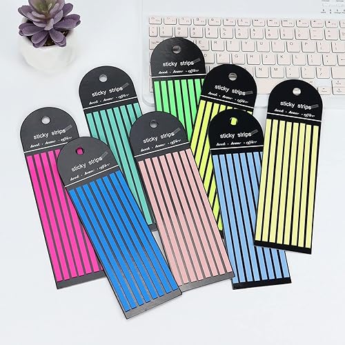 Miniatura 7 de Cinta iluminadora transparente, 1280 pestañas adhesivas translúcidas, tiras largas de resaltado, marcadores de página, pestañas de índice para