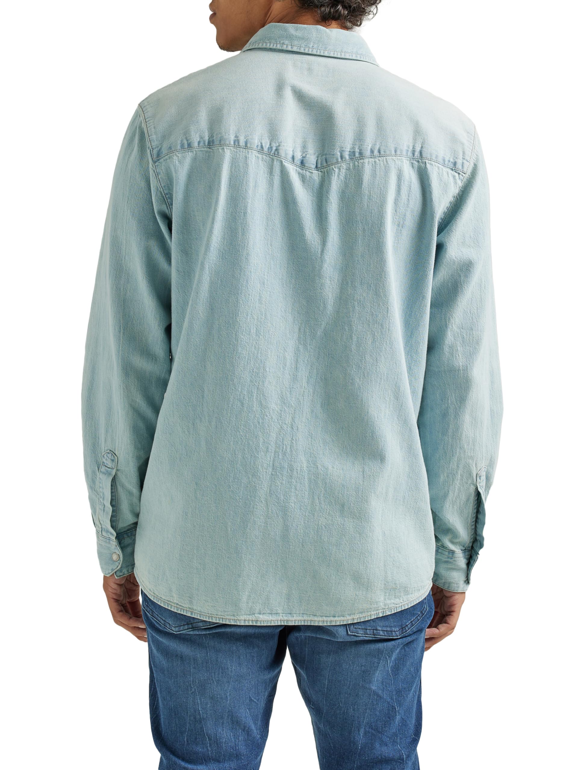 Wrangler Men's Long Sleeve Denim Shirt Camisa Vaquera de Manga Larga para Hombre Hombre