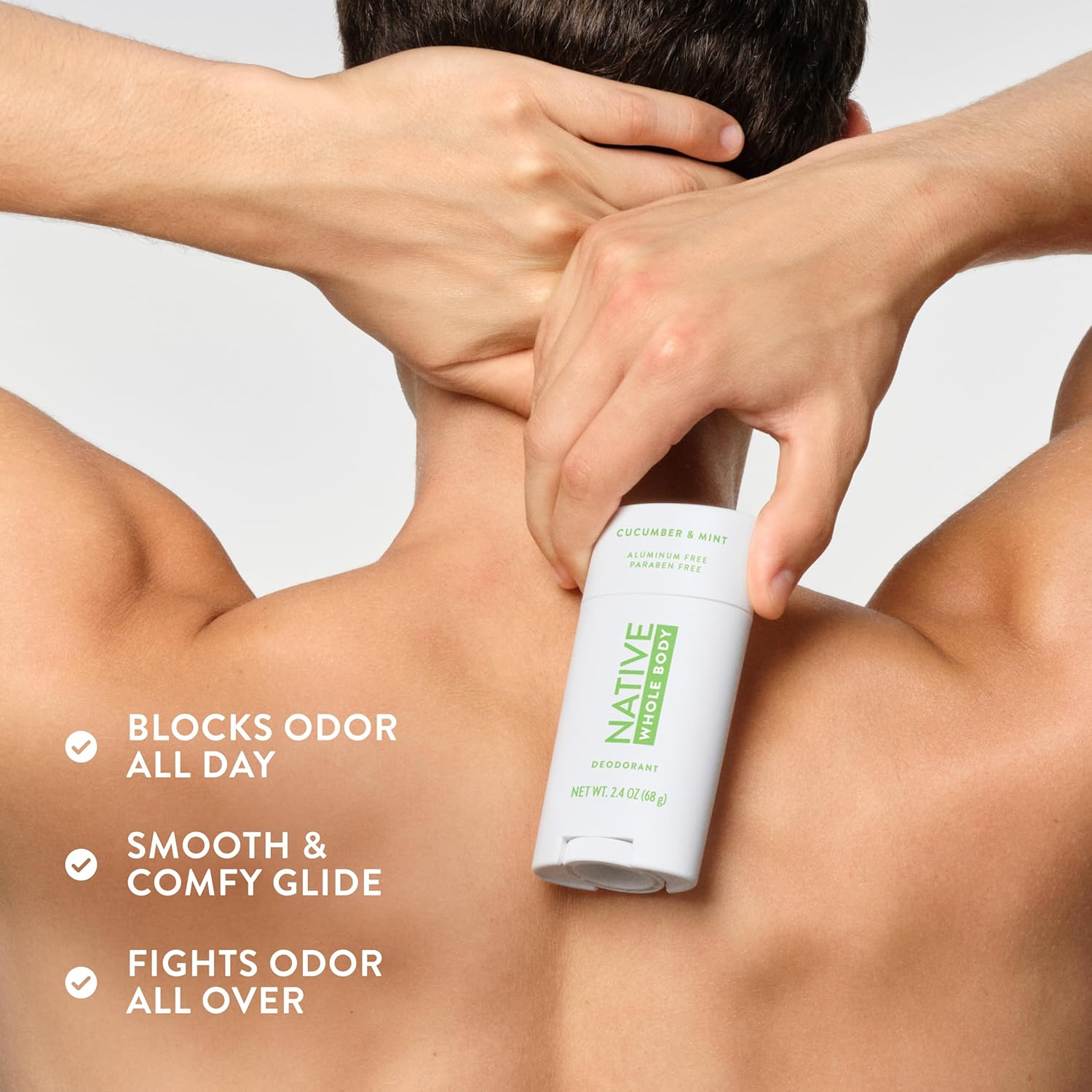 Native Whole Body Deodorant Stick Contains Naturally Derived Ingredients, Deodorant for Men and Women | 72 Hour Odor Protection, Aluminum Free with Coconut Oil and Shea Butter | Cucumber & Mint - Image 6