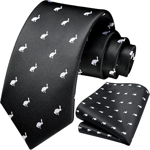 Miniatura 3 de HISDERN Corbatas para hombre, divertido pañuelo, diseño clásico, corbatas para hombre, corbata de bolsillo, juego cuadrado