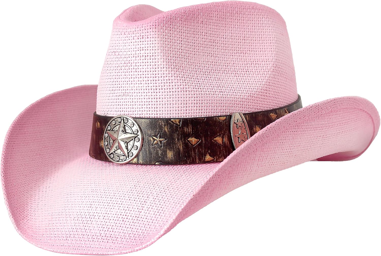 Wildarms Men's Western Straw Cowboy Hat – Classic Breathable Sun Hat with Decorative Band for Outdoor & Rodeo