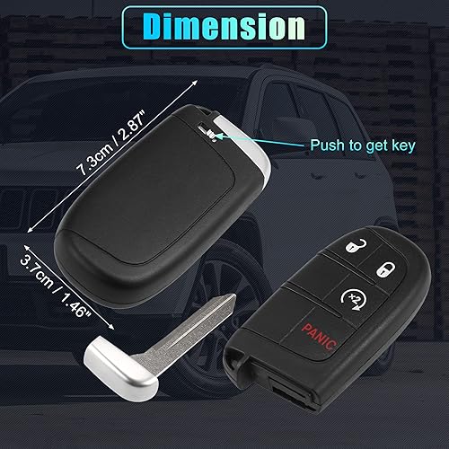 Miniatura 6 de X AUTOHAUX M3N40821302 433MHz 46 chips de repuesto sin llave, control remoto para Jeep Grand Cherokee 2014-2022 para Dodge Durango 2014-2022 4