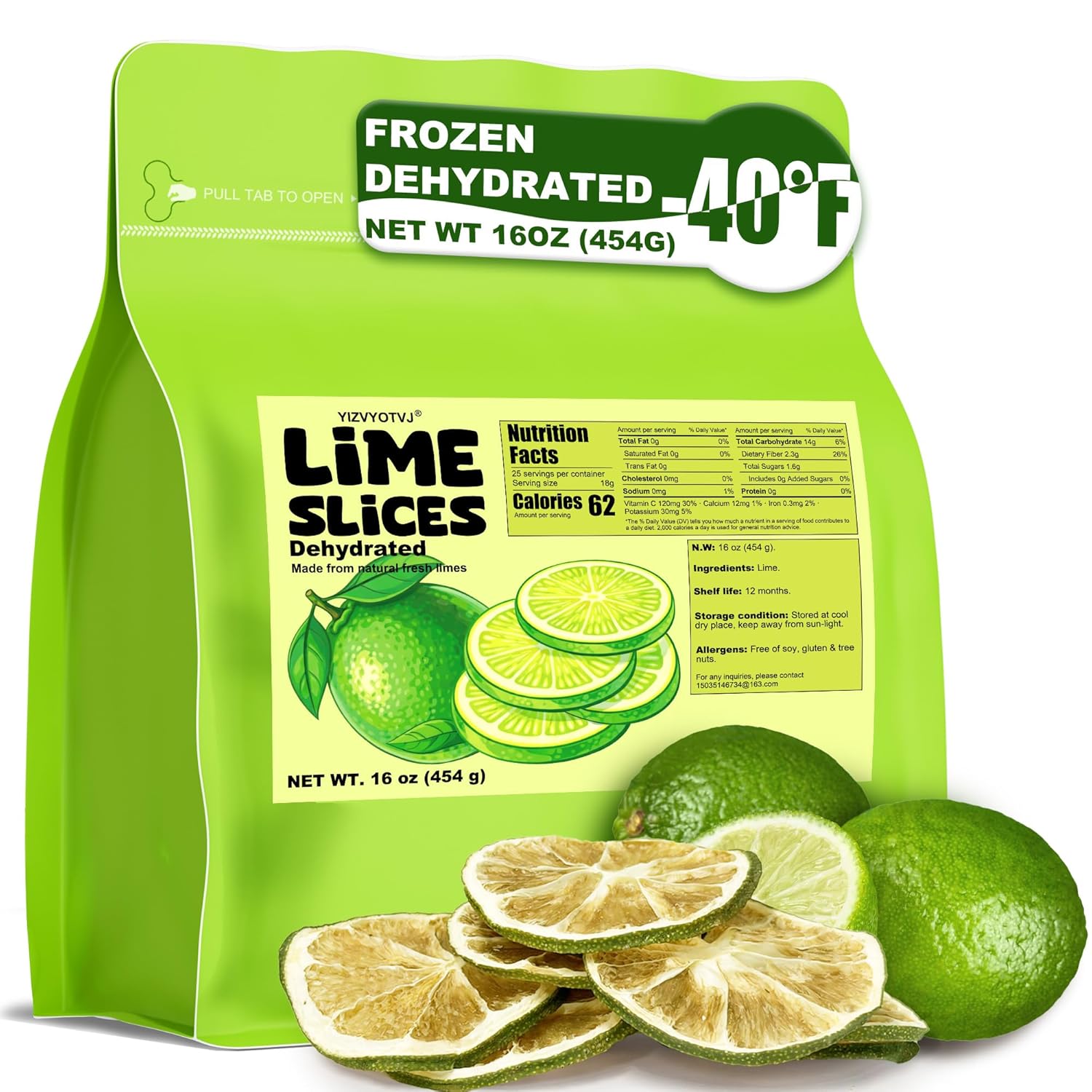 Dehydrated Lime Slices – 16 oz (Pack of 1) | All Natural, No Additives No Sugar | Dried Fruit for Cocktail Garnish, Drinks, Tea, Baking & Cooking | Dry Limes for Potpourri, Simmer Pot, Candle & Craft Decor