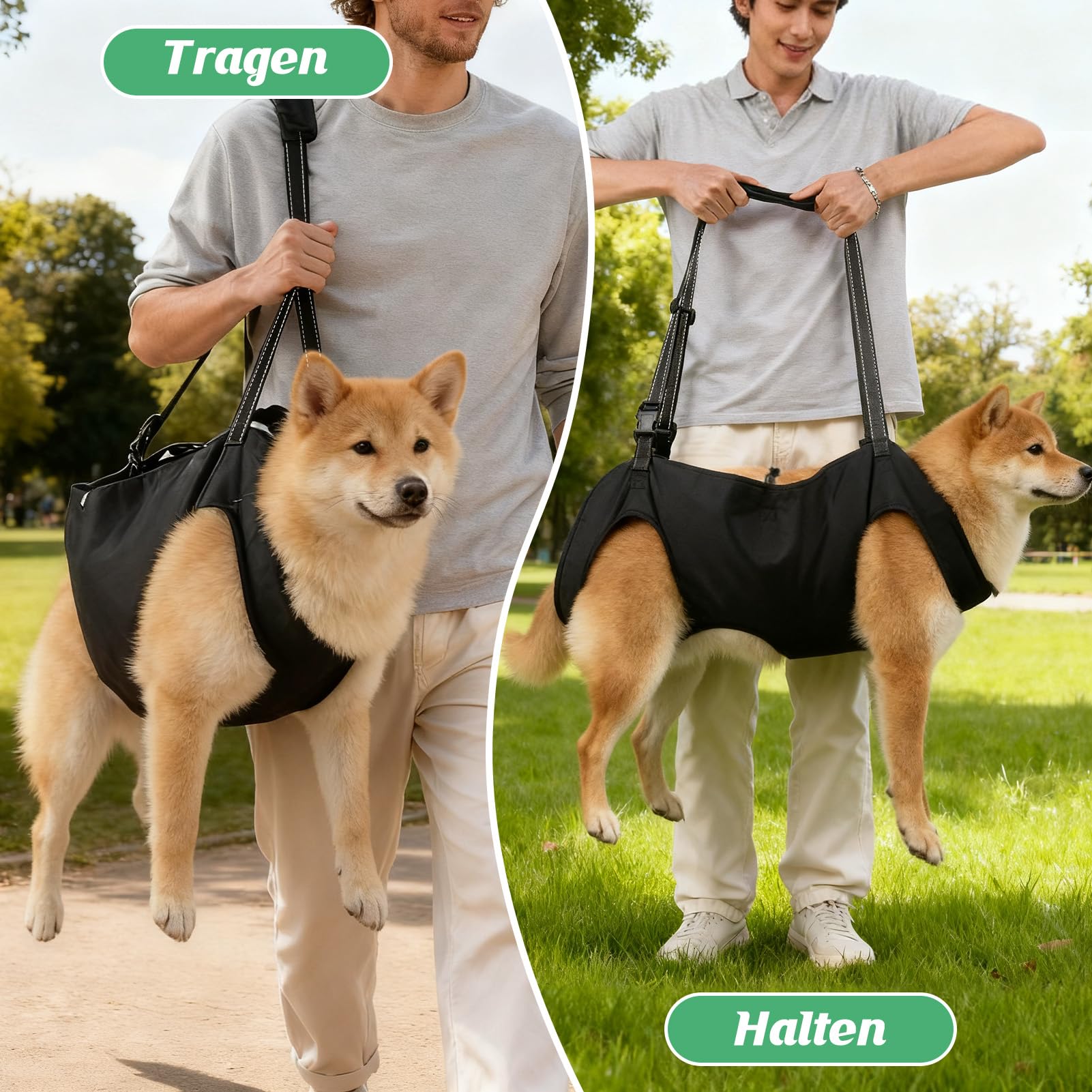 Arnés para perros con mango suave, correa ajustable, tela Oxford transpirable, para exteriores (L)
