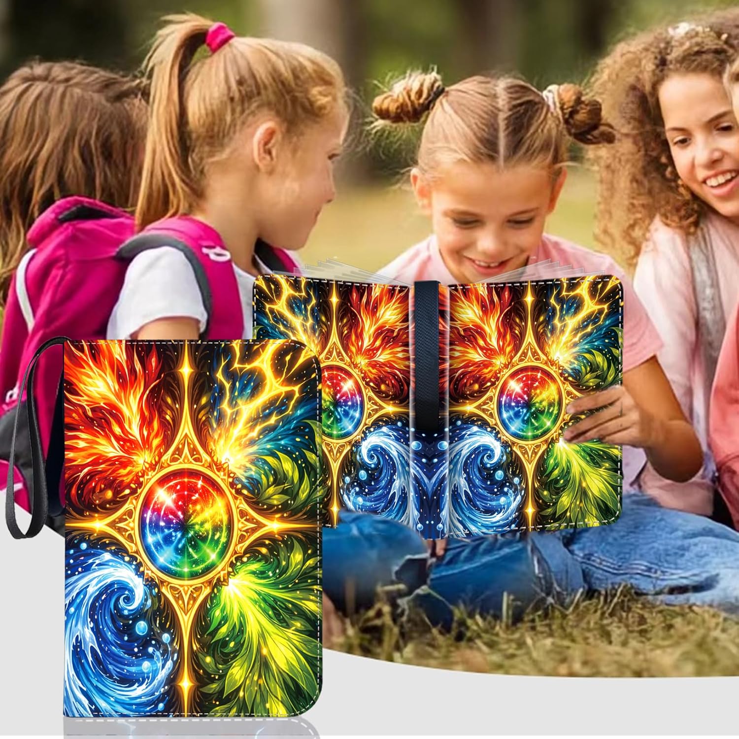 1008 Cards 9 Pocket Trading Card Binder, 3-Ring Trading Card Binder with 56 Page Removable Sleeves, High Storage Waterproof Trading Card Holder Collection Double Sided Card Album for MTG TCG Cards