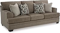 Signature Design by Ashley Stonemeade Dark Brown Casual Sofa with 4 Toss Pillows - Ultra-Soft Comfortable Couch