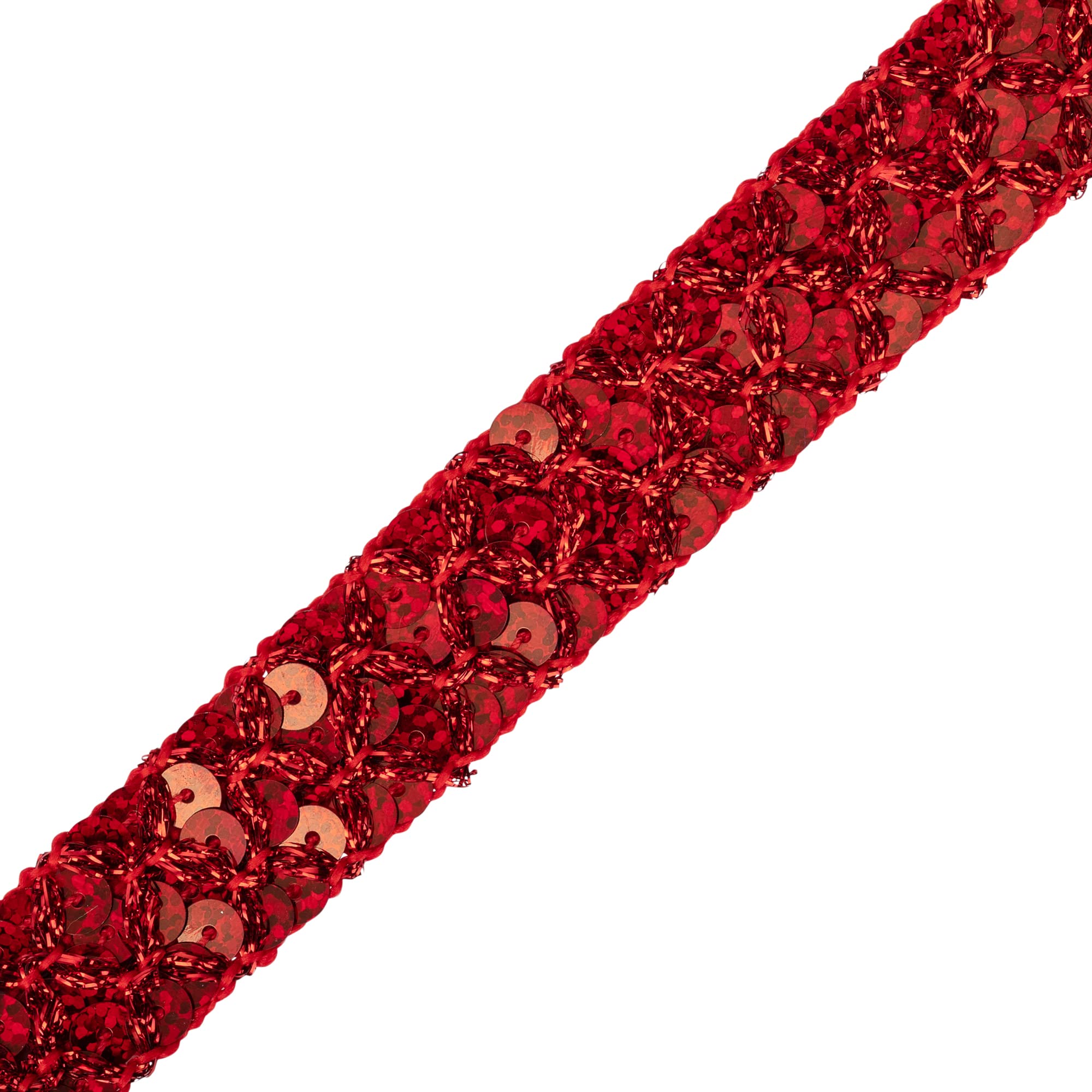 Non Stretch Sequin Trim: Non Elastic 3 Row Sequins for Crafting, Sewing & Dressmaking - 20mm Holographic Sequin Fabric Trim, Fully Customizable for DIY Projects (20m)