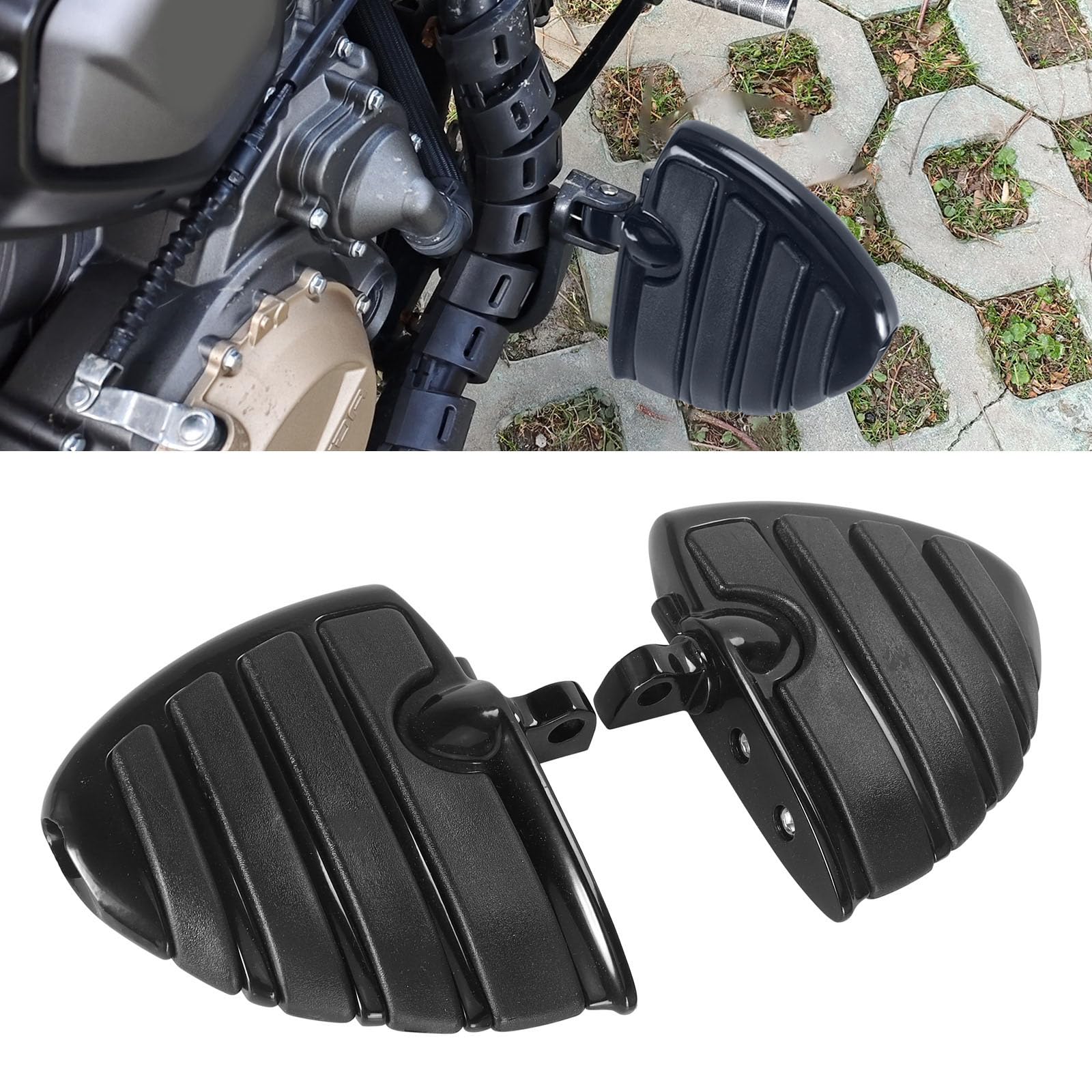 Pedane antivibrazioni per moto, impugnatura ergonomica in gomma, installazione rapida, in alluminio, per la maggior parte dei pedane per moto