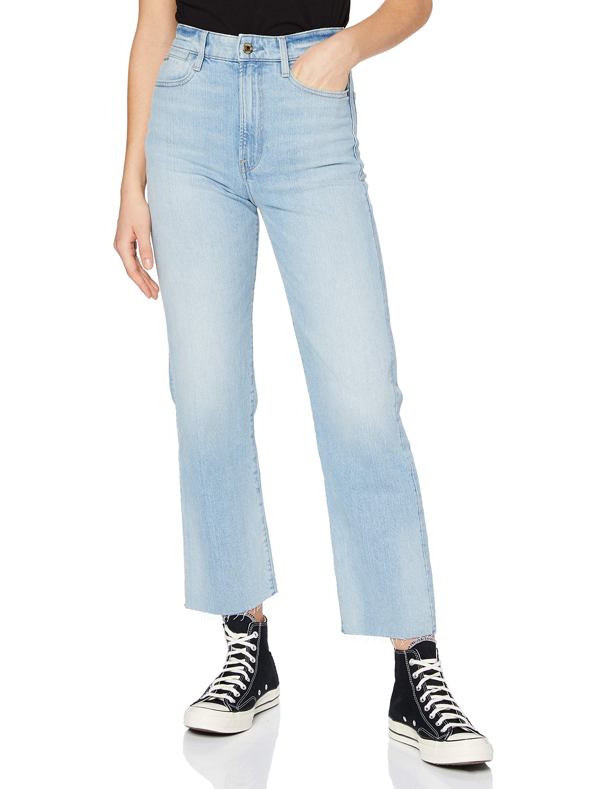 G-Star Raw Women's Tedie Ultra High Waist Ripped Ankle Straight Jeans