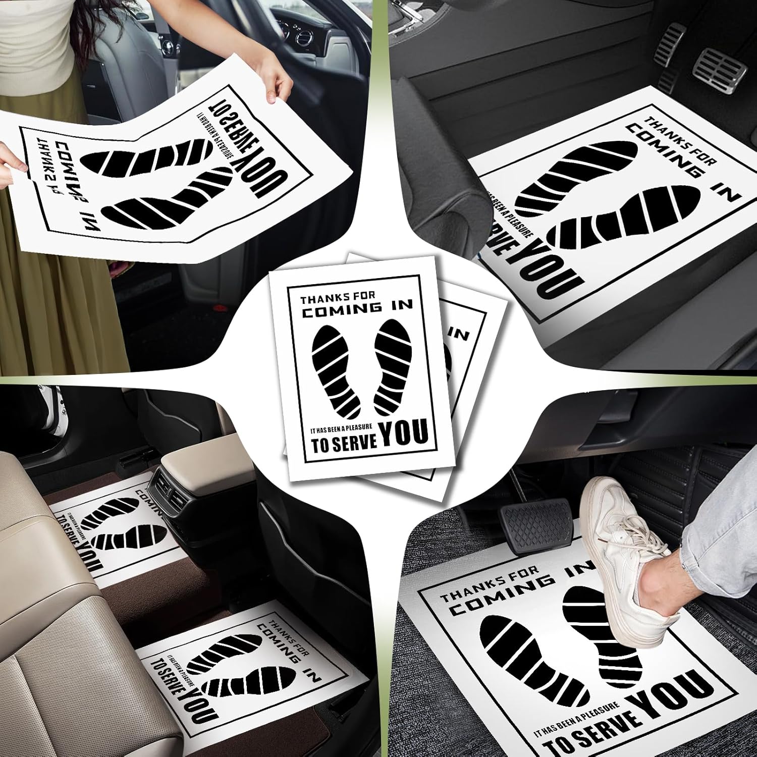 500 Pcs 22x17 Inch Paper Floor Mats for Cars Disposable Car Floor Mat Plastic Automotive Vehicle Foot Mat Supplies for Dealer, Detailing Stuff