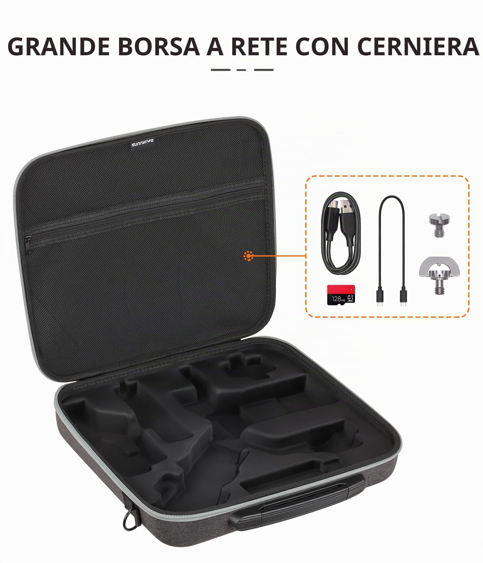 Borsa portatile per DJI RS 4 Mini, borsa a tracolla portatile, custodia rigida da viaggio, compatibile con DJI Ronin RS4 Mini portatile a 3 assi Stabilizzatore Gimbal