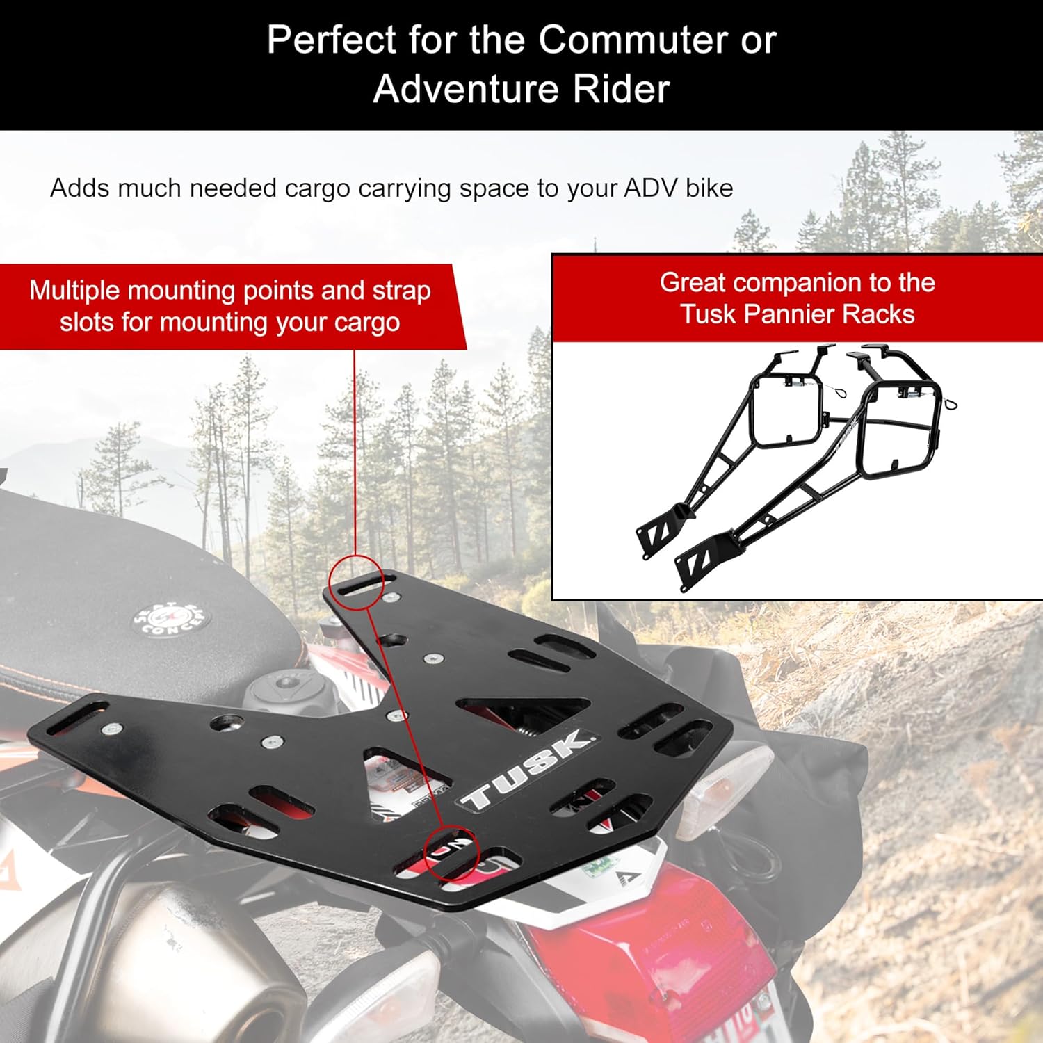 Tusk Top Rack Luggage Carrier Rear Tail Rack Compatible with KTM 690 Enduro 2008-2018