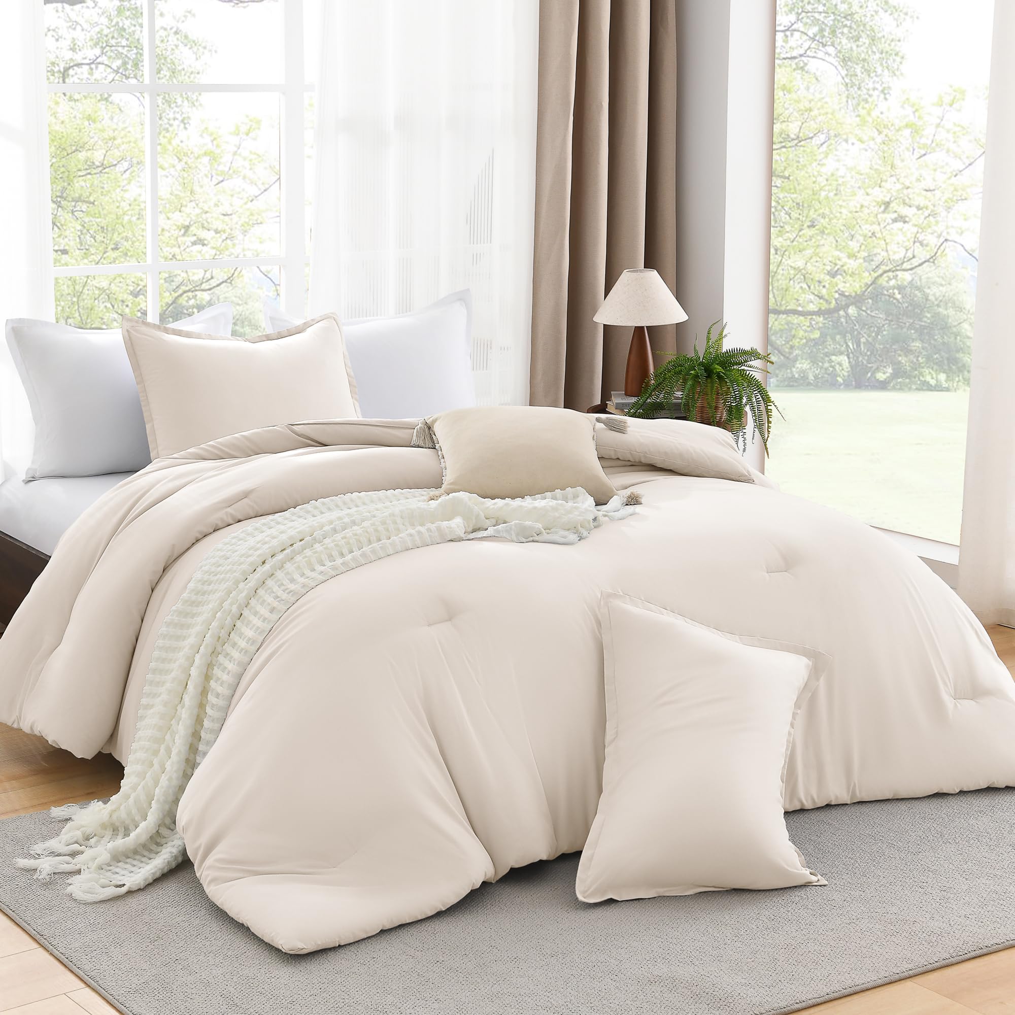 Andency Set copripiumino per letto queen size, leggero, soffice e bohémien, per letto matrimoniale, per tutte le stagioni, set di biancheria da letto per uomini e donne (228 x 228 cm piumino e 2